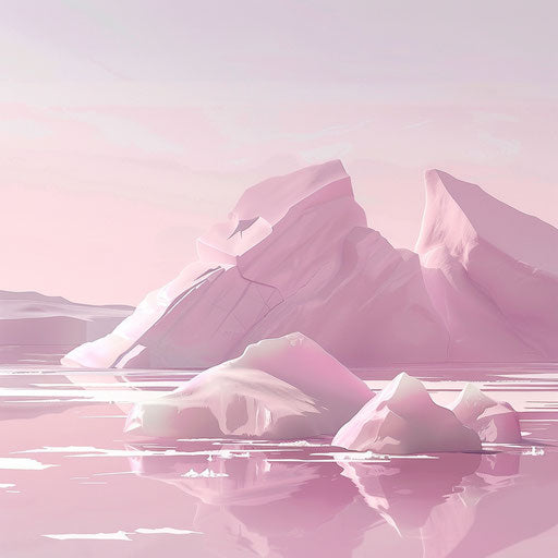 Dusky rose background with realistic ice clipart