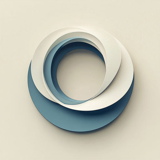 Elegant 3D logo design with a unique abstract circular wave symbol