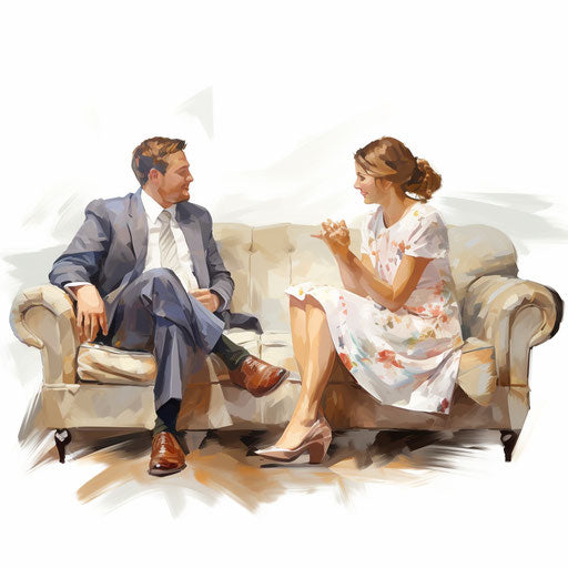 Illustration in oil painting style on white background