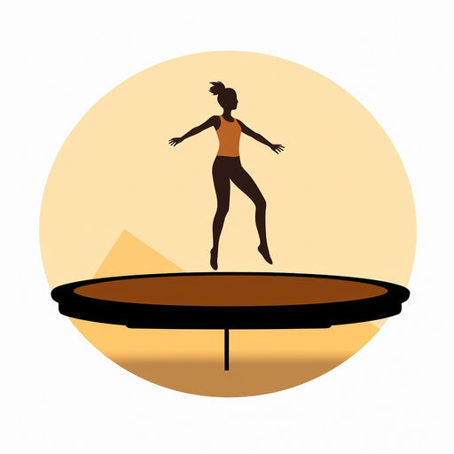 Minimalist illustration of a trampoline on white background