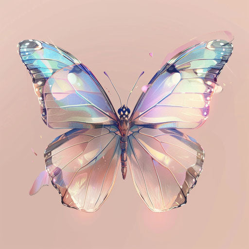 Elegant tattoo sketch of butterfly with translucent wings