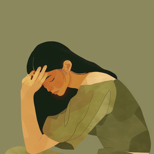 Feelings clipart with a muted olive background