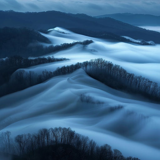 Mystical fog on the slopes of the Ozark Mountains
