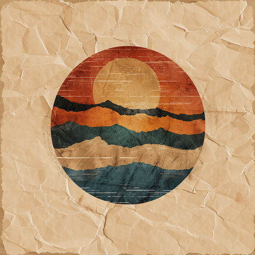 Vintage logo for sale with distressed paper background, muted colors