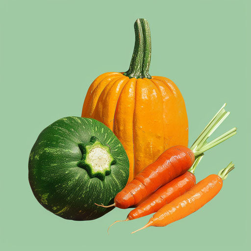 Vegetables clipart with random color background