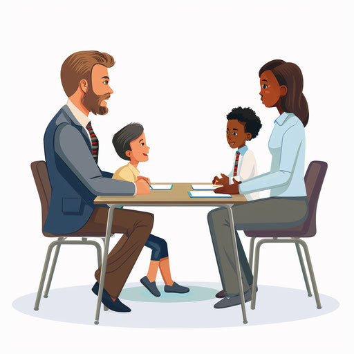 Parent teacher conference clipart in photo realistic style