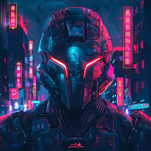 Design a cyberpunk spartan helmet tattoo sketch with neon signs and futuristic cityscapes