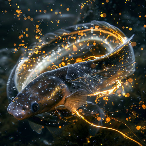 Electric eel with electric sparks