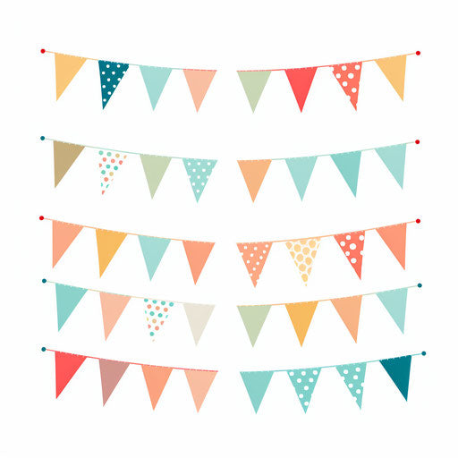 Bunting clipart in Minimalist style, on white background