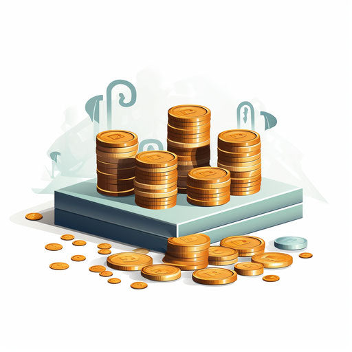 Money illustration in Minimalist style, on white background