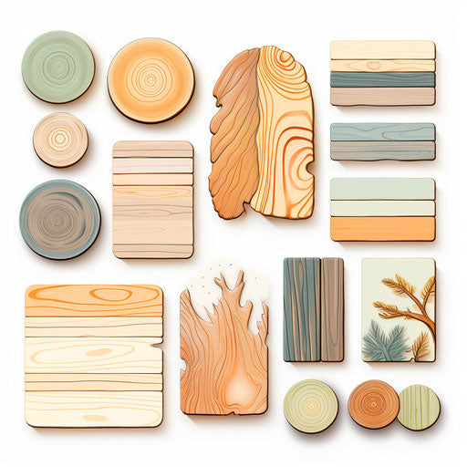 Wood clipart in the style of Pastel Colors Art