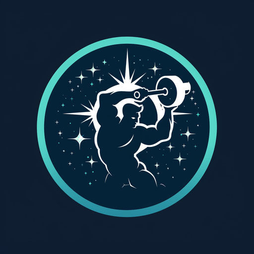 Dynamic silhouette of person lifting weights