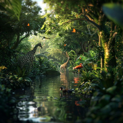 Rare and exotic animals in the rainforest