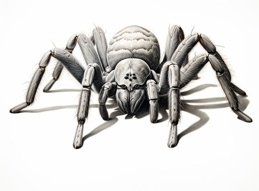 Silverback spider in sculptural engraving style, high quality