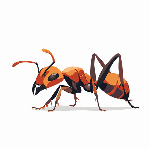 Ant clipart in a photo realistic style on flat white