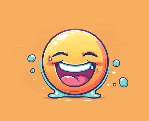 Emoji face tears and laughter, animated gif style, kawaiipunk