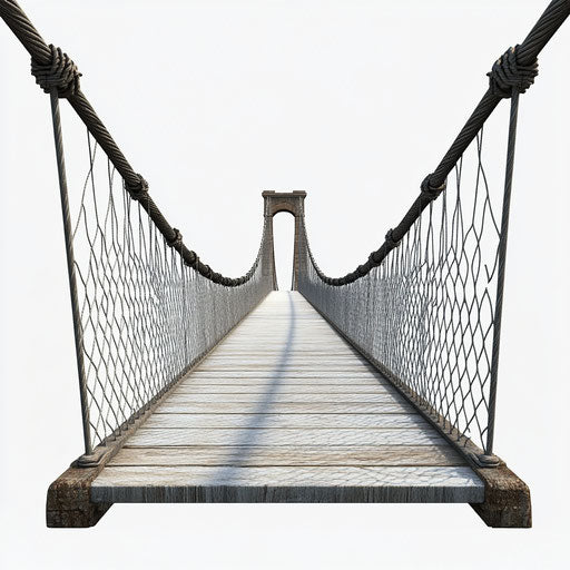 Realistic illustration of a suspension bridge