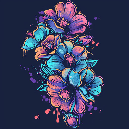 Flat tattoo sketch of March birth flowers