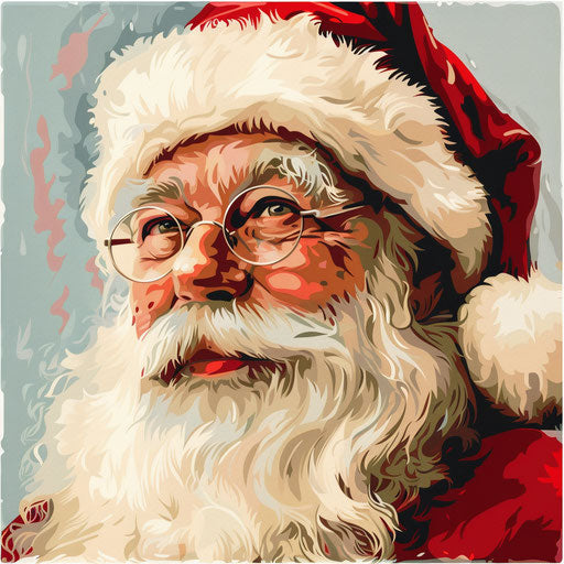 Santa Claus clipart with flat random background