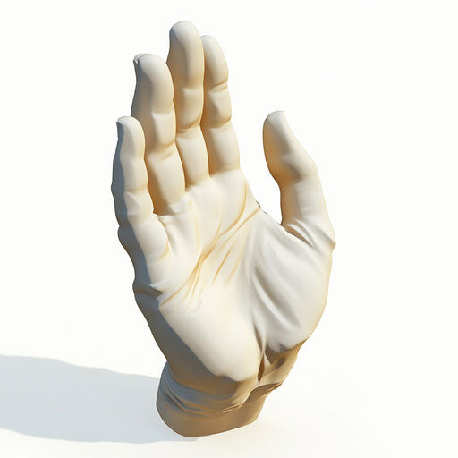3D praying hands on flat white background, isolated clipart