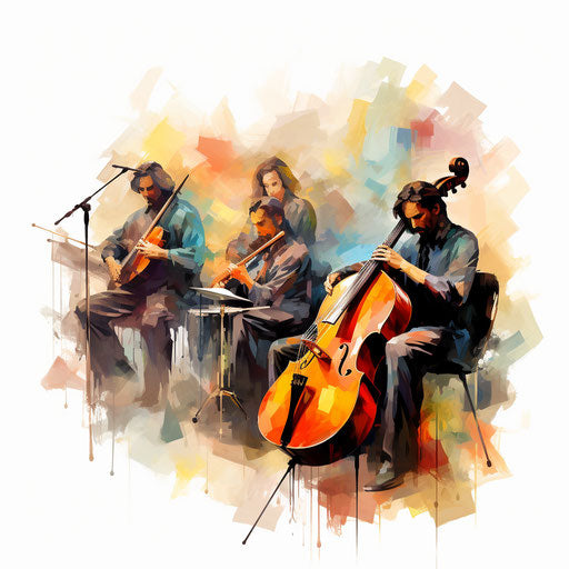 Concert clipart in the style of Oil painting