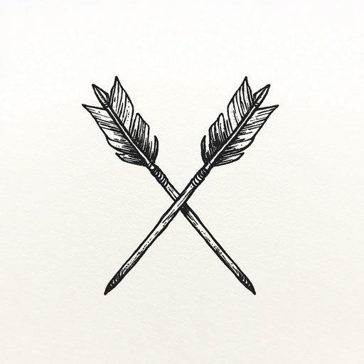 Minimalist crossing arrows for cute couple tattoos
