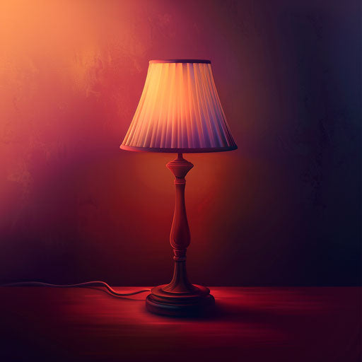 Photo realistic lamp clipart with random flat background