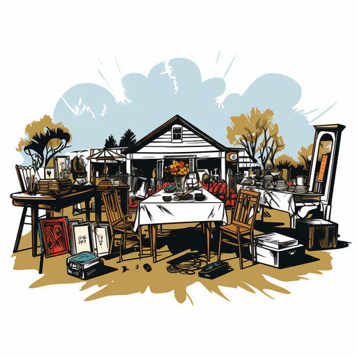 Yard sale in the style of Chiaroscuro Art