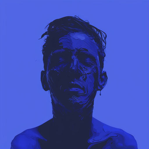 On a flat, royal blue background, a photo realistic sick clipart shines with enhanced vibrancy and clear contours