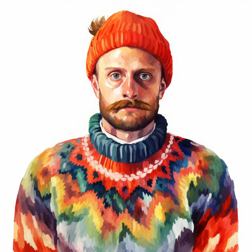 Ugly sweater clipart in the style of an Oil painting, on white background
