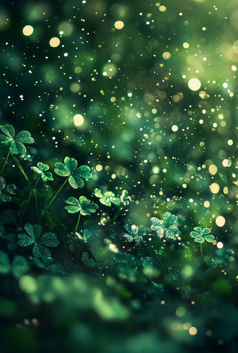 Glittery shamrock backdrop, St. Patrick's Day theme