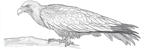 very simple vulture coloring page 3:1