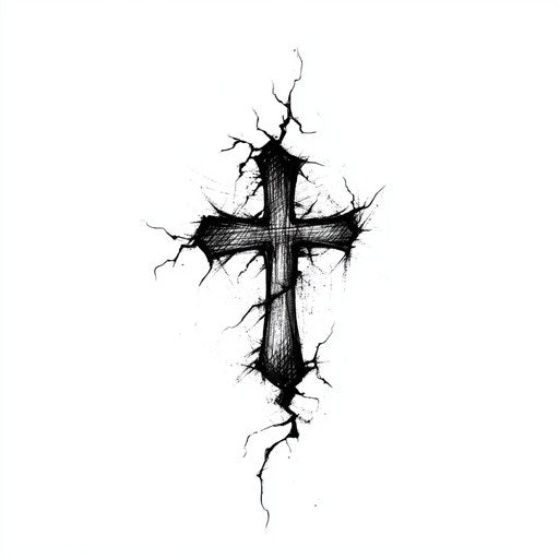 Simple cross on neck tattoo male small flat sketch