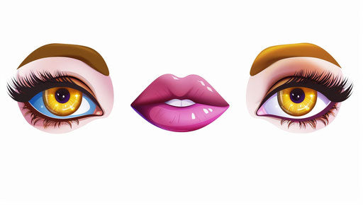 Emoji set with diverse eye and lip expressions