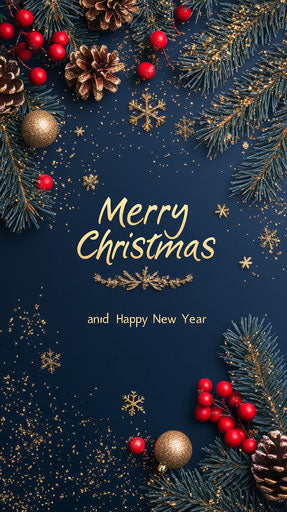 Colorful Merry Christmas And Happy New Year Caricature Clipart Art