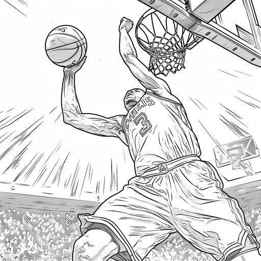 Basketball player making a three-point shot