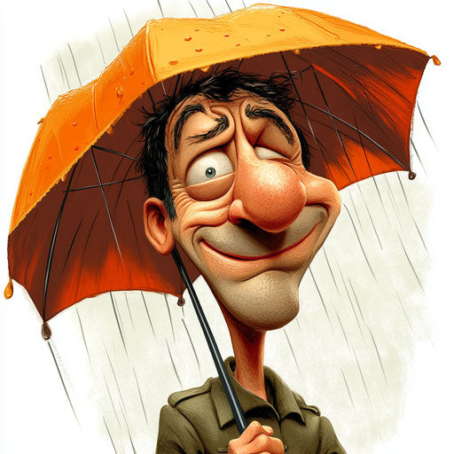 Eclectic Rainy Day Caricature Clipart for Home Office Decor