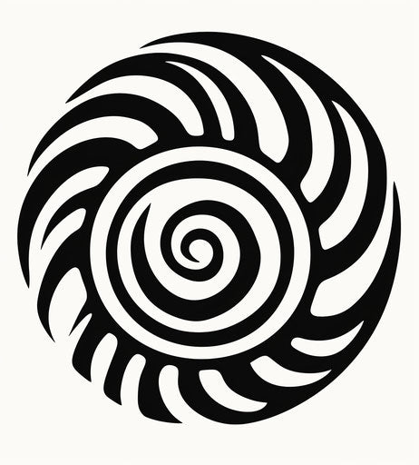 Black tribal spiral tattoo designs for men