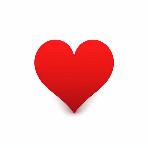 Red minimalist heart on white background