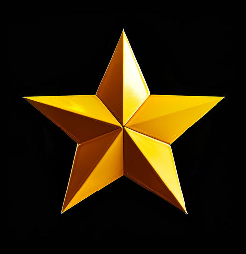 Yellow star on black background, cute cartoon style, 500–1000 CE