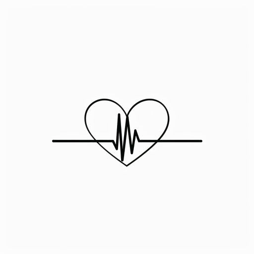 Simple heart beat in exclamation mark shape