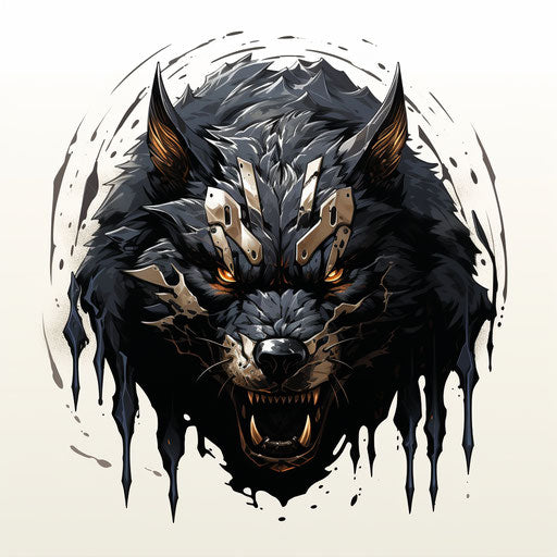 Black animal paw print, claws, dan mumford style, expressive design