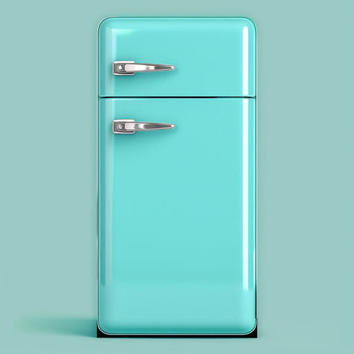 Realistic fridge illustration on turquoise background