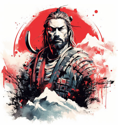 Vintage hand-drawn warrior portrait