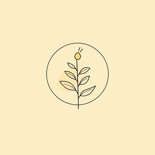 Minimalist logo with line drawing and soft yellow background