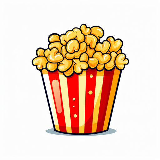 Minimalist style popcorn illustration on white background