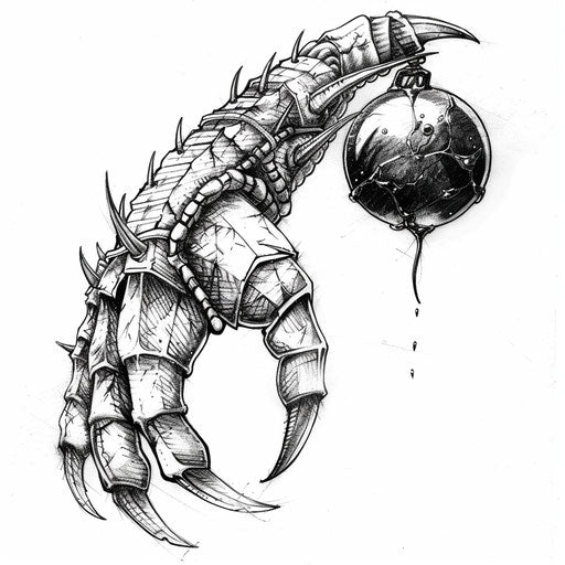 Black pearl held by detailed dragon claw