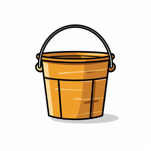 Bucket clipart in the Minimalist style, on white background