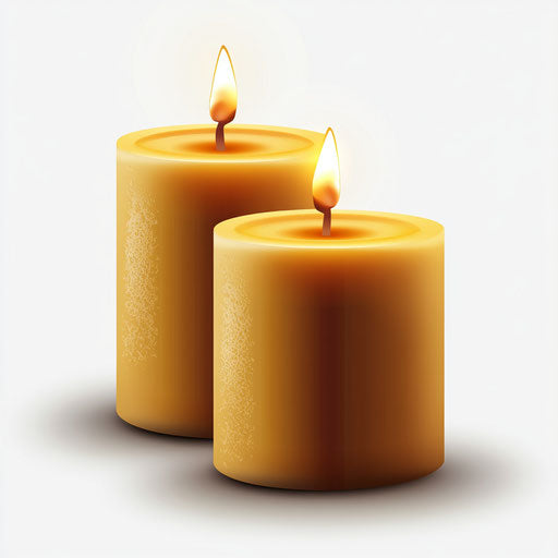 Realistic illustration of candles, high resolution, no background, isolated