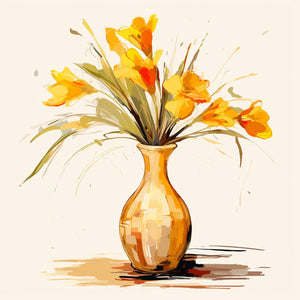 Vase Clipart in Oil Painting Style: 4K & Vector